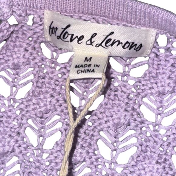 NWT FOR LOVE & LEMONS WOMEN’S Charlotte crochet Mini Dress in Purple SIZE MEDIUM - Picture 7 of 9